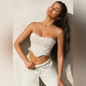 Joah Brown Contour Corset in Sueded Yuma Size S/M